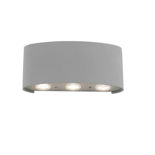 LED-WANDLEUCHTE Carlo 17/4/8 cm   - Grau, KONVENTIONELL, Kunststoff/Metall (17/4/8cm) - Paul Neuhaus