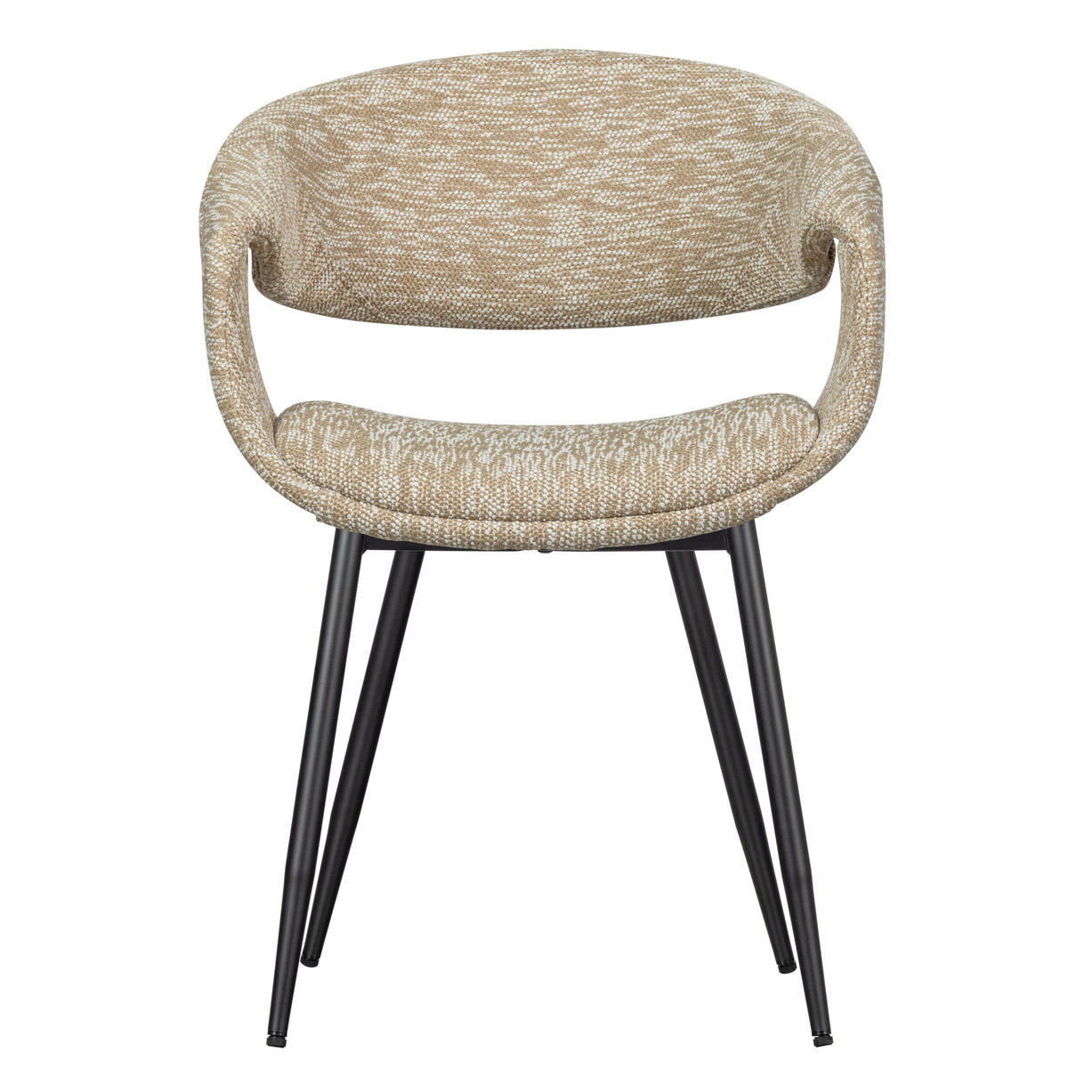 ARMLEHNSTUHL-SET 2 Stück  in Eisen Webstoff  - Sandfarben/Schwarz, MODERN, Textil/Metall (57/78/57cm) - Livetastic