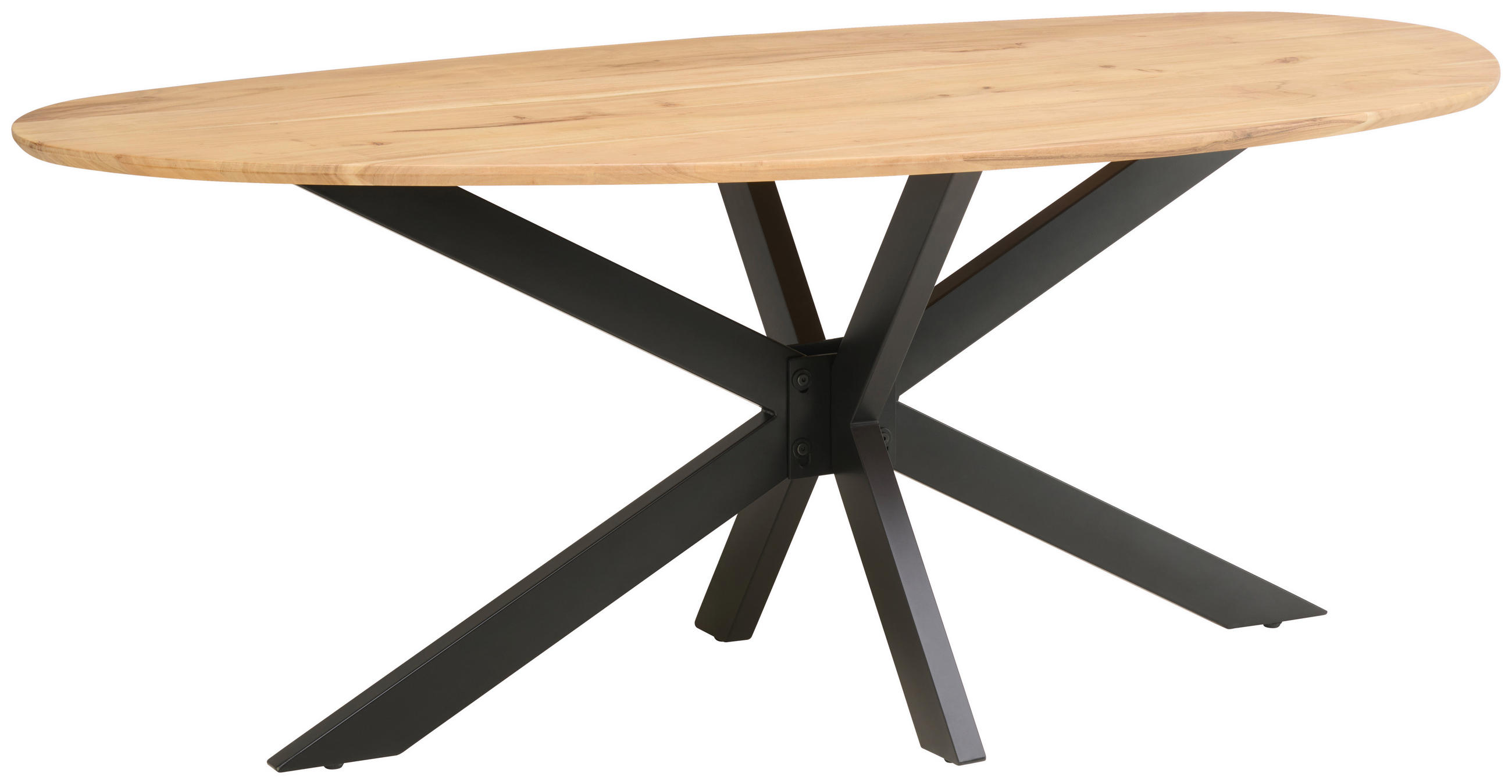 JÍDELNÍ STŮL, akácie, černá, barvy akácie, 200/100/76 cm - černá/barvy akácie, Moderní, kov/dřevo (200/100/76cm) - MID.YOU