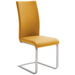 SCHWINGSTUHL  in Edelstahl Lederlook  - Edelstahlfarben/Gelb, Design, Textil/Metall (42/102/58cm) - Novel