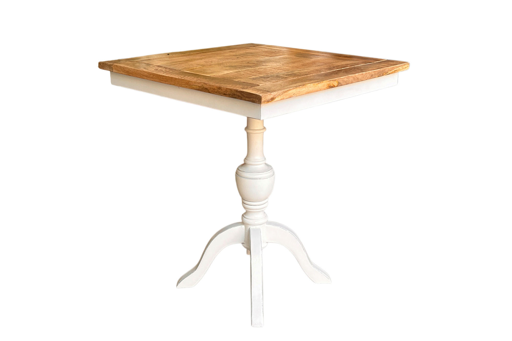 {iNAME,[]} Echtholz, Nachbildung  Holz, Holzwerkstoff quadratisch Weiß, Honig  - Weiß/Honig, KONVENTIONELL, Holz/Holzwerkstoff (70/78/70cm) - MID.YOU