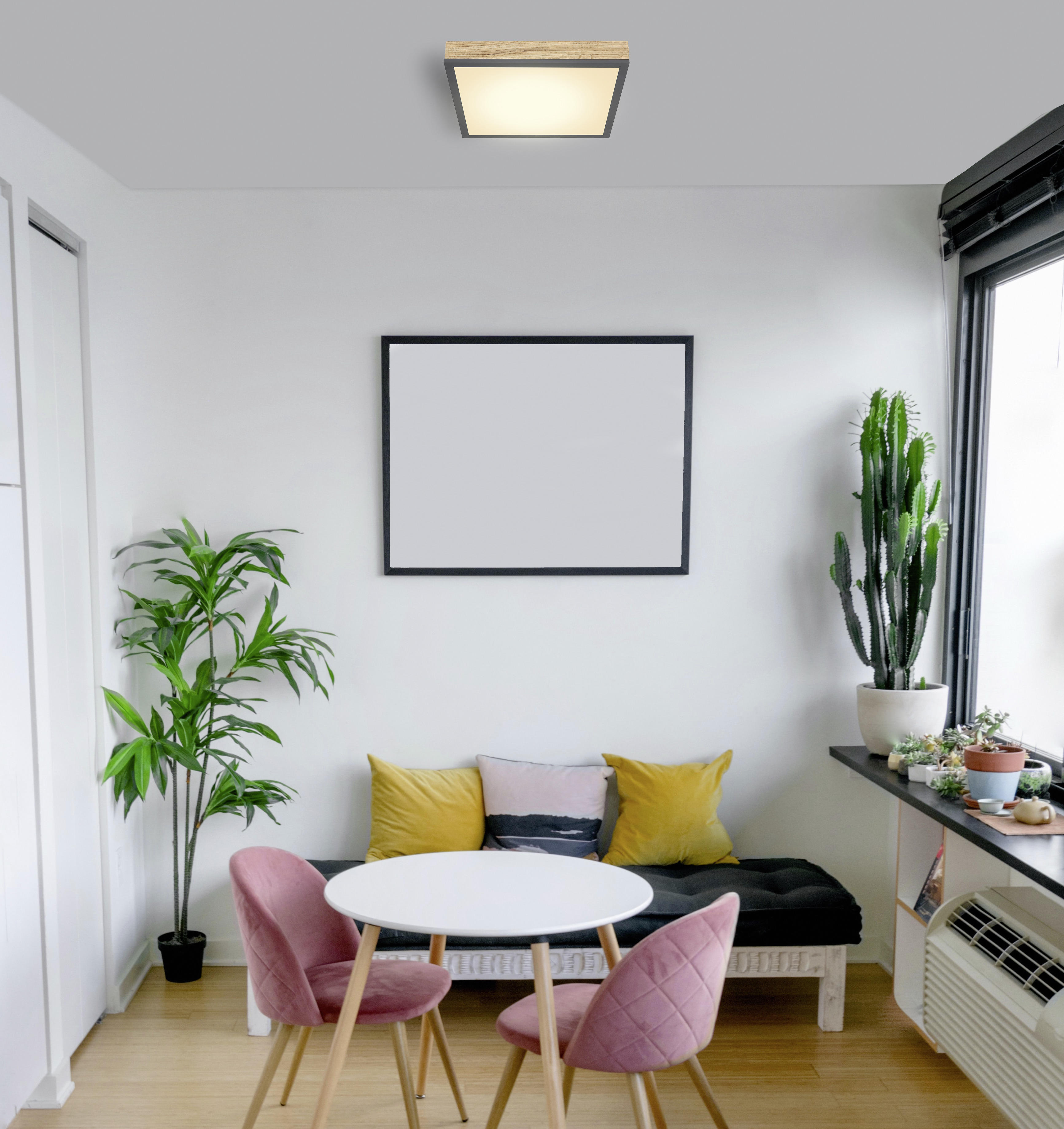 LED PANEL, 30/30 cm  - opál/barvy grafitu, Basics, kov/plast (30/30cm) - Globo