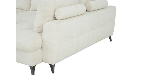 WOHNLANDSCHAFT Beige Chenille  - Beige/Schwarz, KONVENTIONELL, Textil/Metall (188/340/160cm) - Xora