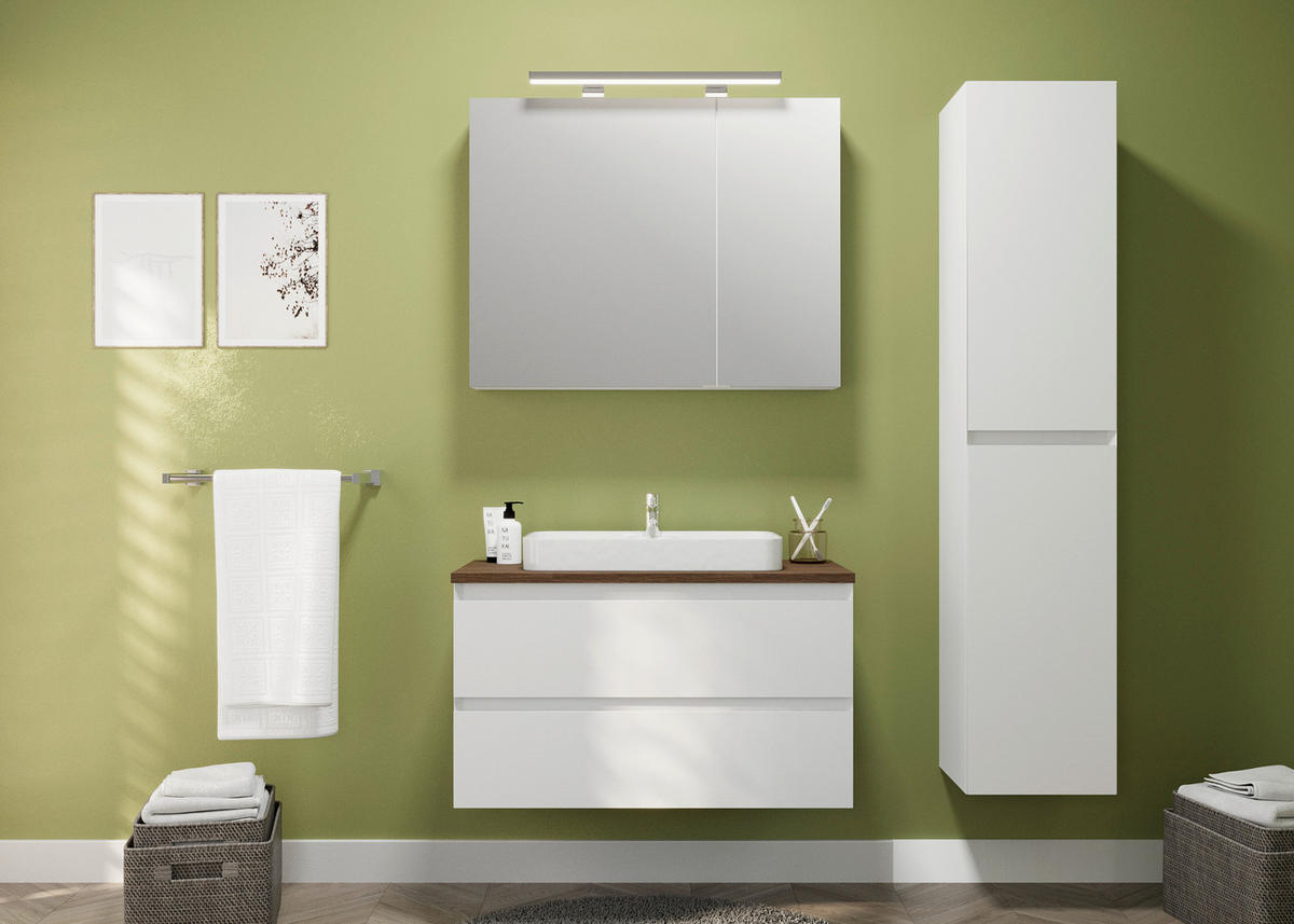 ELEMENT S UMIVAONIKOM  bijela  - bijela, Moderno, drvni materijal/keramika (90/60/48cm)