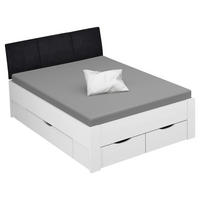 STAURAUMBETT 140/200 cm  in Weiß  - Schwarz/Weiß, Design, Holzwerkstoff (140/200cm) - Xora