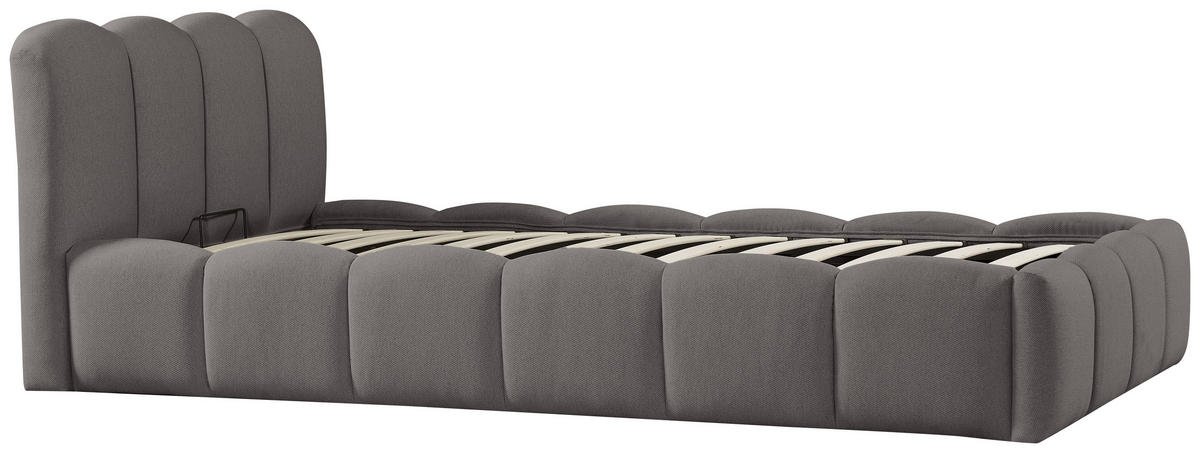 POLSTERBETT Lattenrost, Bettkasten Grau  - Schwarz/Grau, MODERN, Holz/Kunststoff (90/200cm) - Livetastic