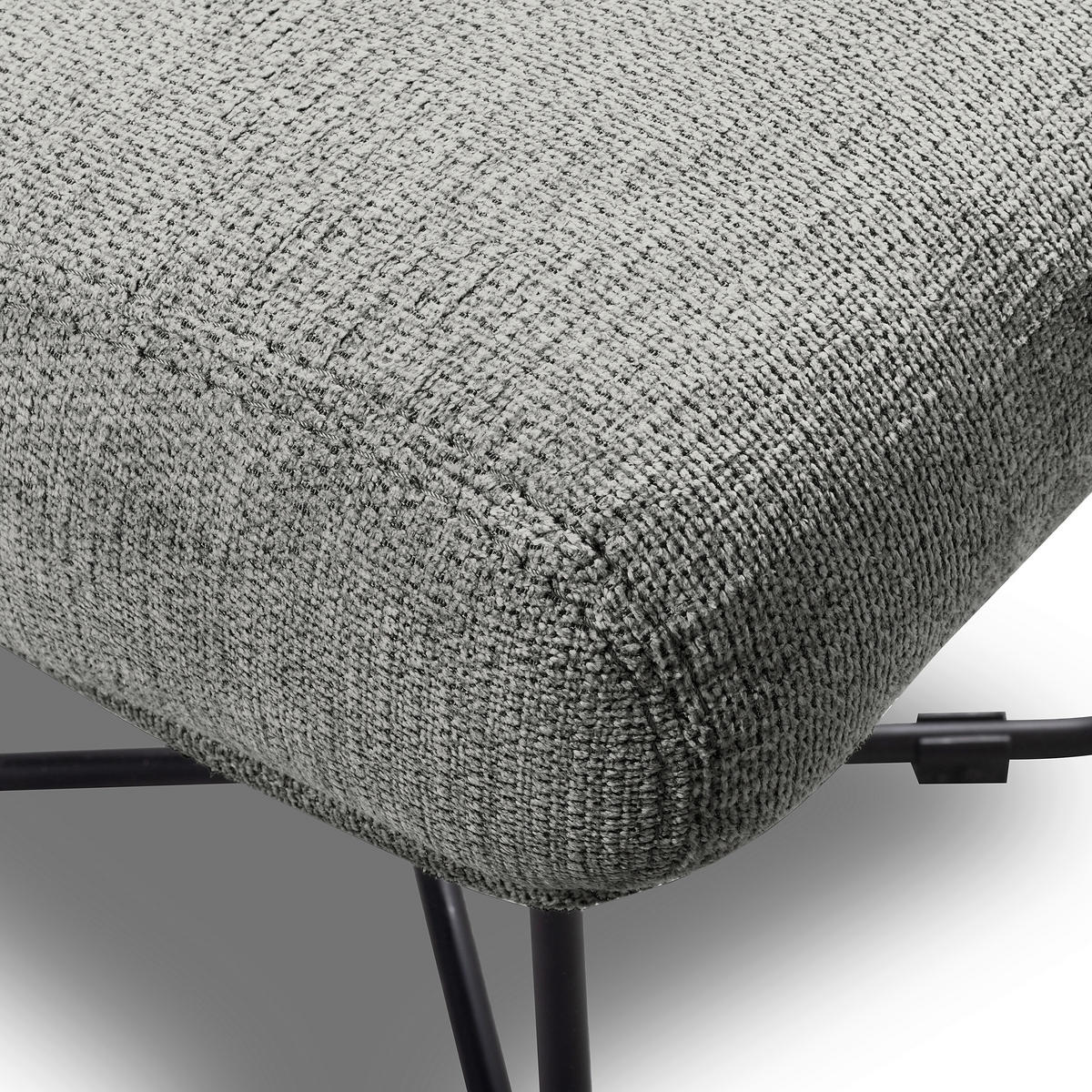 SESSELSET in Chenille Grau  - Schwarz/Weiß, Design, Textil/Metall (67/87/74cm) - Livetastic