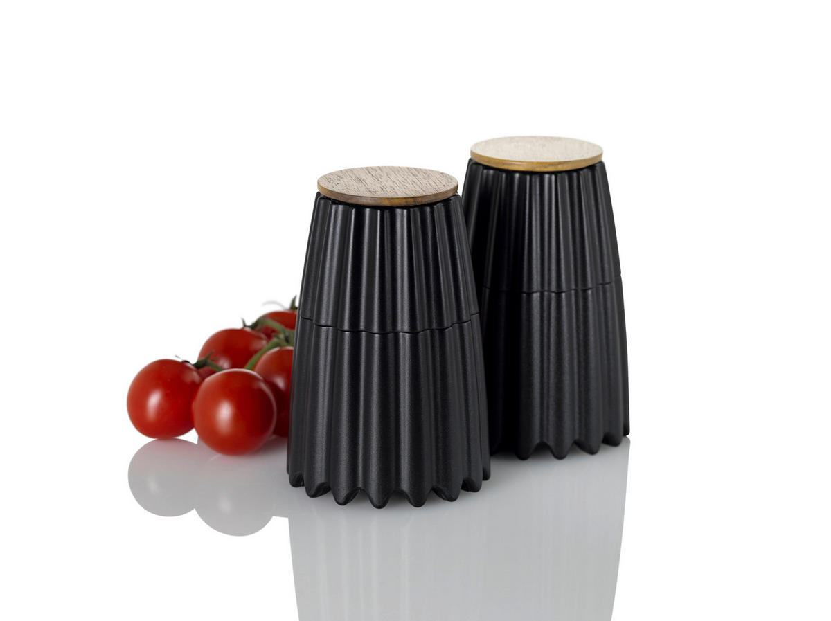 MAGNETISCHE DOPPEL/EINZELMÜHLE MAG TWO  - Schwarz, Design, Keramik/Kunststoff (6,6/19,5cm) - AdHoc
