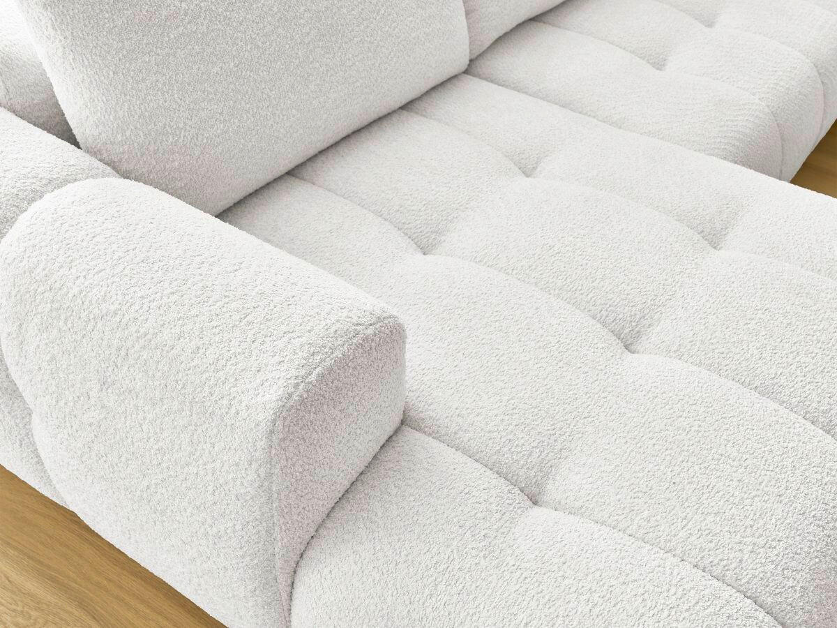 WOHNLANDSCHAFT  FUJI  Weiß Bouclé  - Schwarz/Weiß, MODERN, Kunststoff/Textil (160/377/204cm)