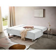SCHLAFSOFA Flachgewebe Creme  - Chromfarben/Creme, Design, Holz/Textil (205/77-93/99cm) - Novel