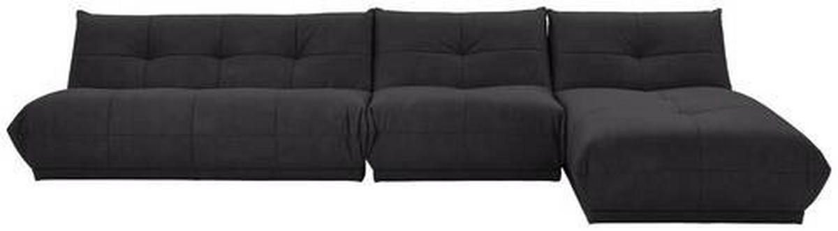 ECKSOFA in Lederlook Schwarz  390/185 cm  - Schwarz, Trend, Textil (390/185cm) - Livetastic