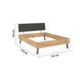 BETT 160/200 cm  in Eiche Artisan  - Eiche Artisan/Grau, Design, Holzwerkstoff/Textil (160/200cm) - Carryhome
