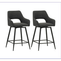 BARHOCKER-SET in Schwarz  - Schwarz, MODERN, Textil/Metall (51,5/97/54cm) - MID.YOU