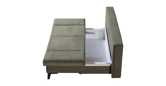 SCHLAFSOFA  mit Stoffauswahl Cord Olivgrün  - Schwarz/Olivgrün, Design, Textil/Metall (200/85/90cm) - Novel