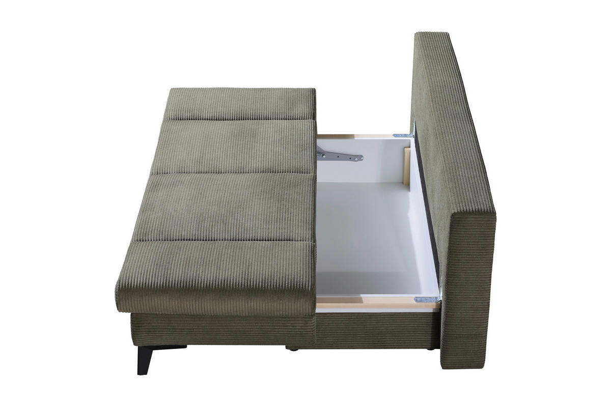 SCHLAFSOFA  mit Stoffauswahl Cord Olivgrün  - Schwarz/Olivgrün, Design, Textil/Metall (200/85/90cm) - Novel
