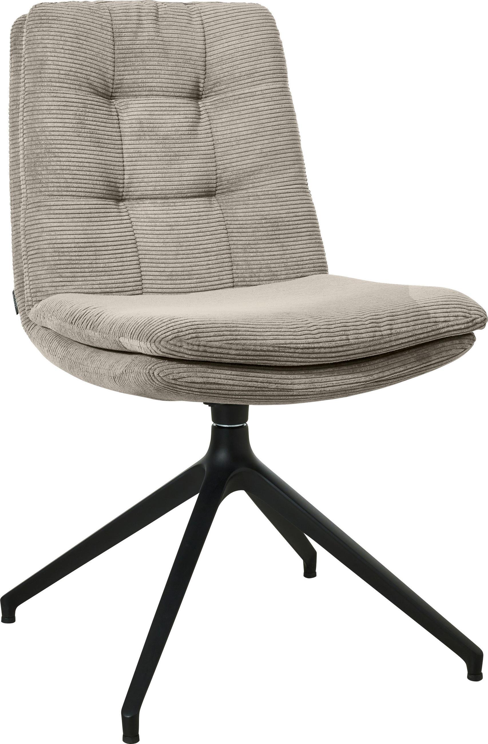 STUHL  in Cord Textil  - Sandfarben/Schwarz, Design, Textil/Metall (49/90/68cm) - Johann Jakob
