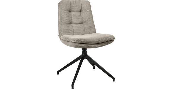 STUHL - Sandfarben/Schwarz, Design, Textil/Metall (49/90/68cm) - Johann Jakob