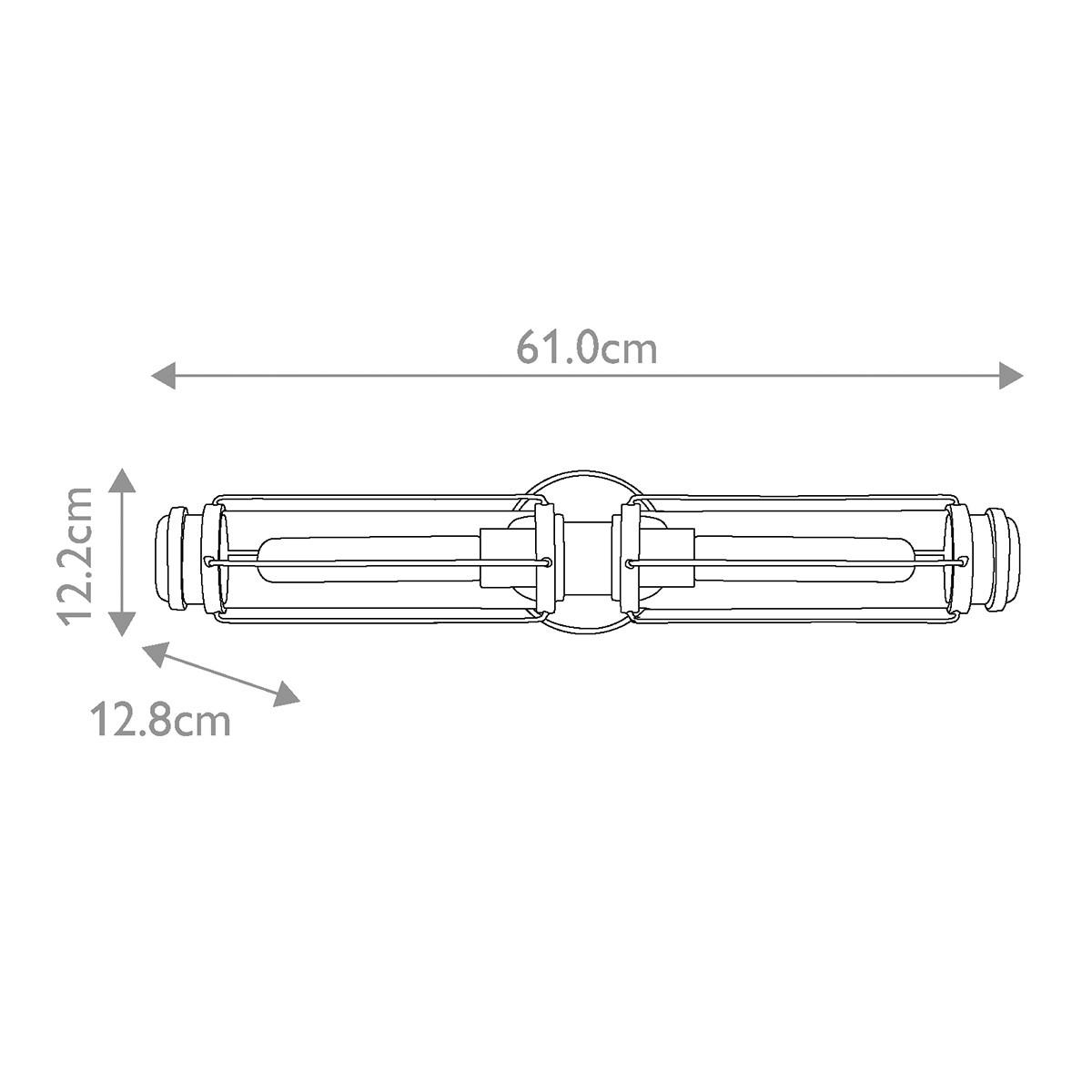 BADEZIMMER-WANDLEUCHTE - Chromfarben/Schwarz, Konventionell, Glas/Metall (12,2/61/12,8cm) - Elstead Lighting