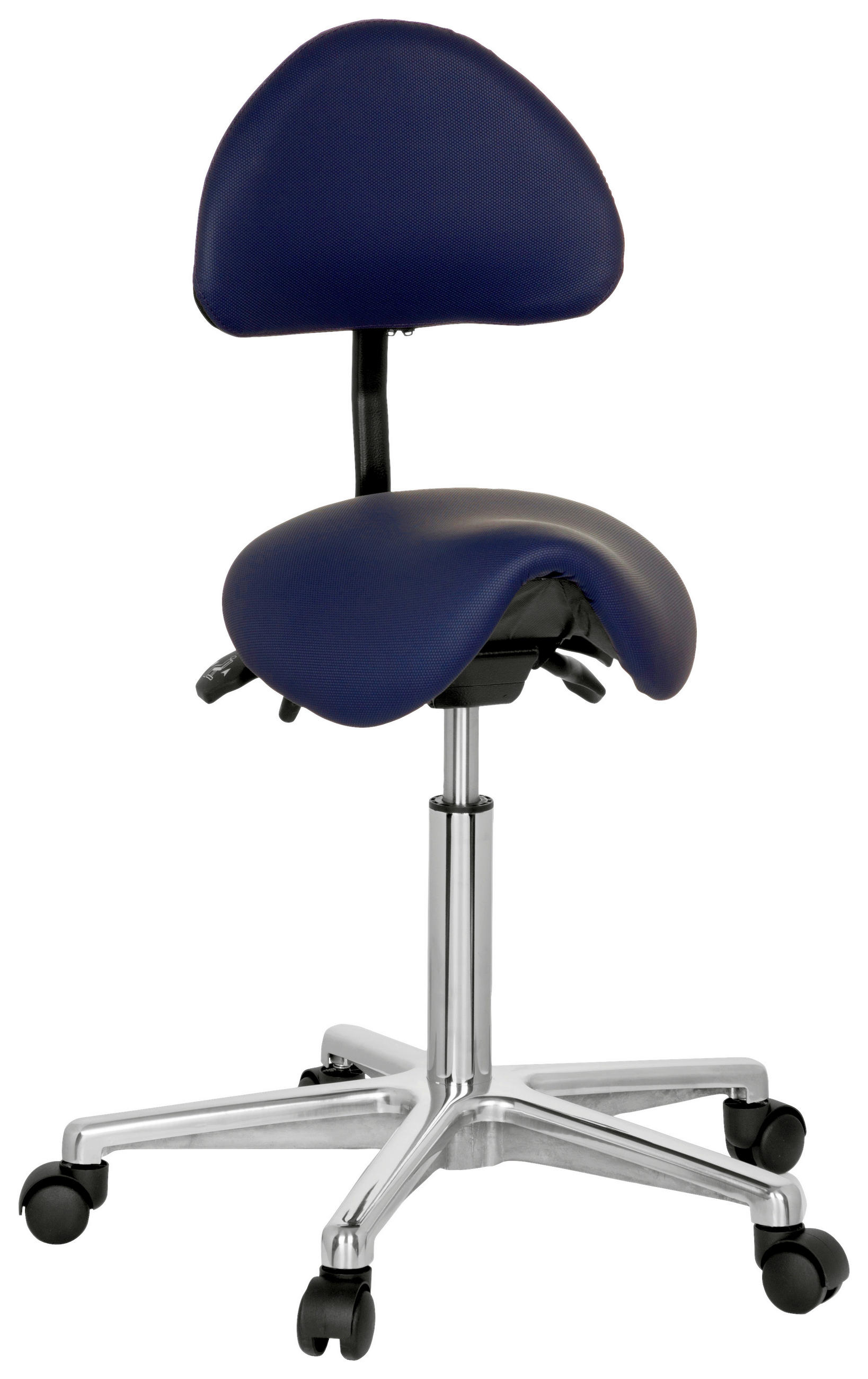 BÜROHOCKER Blau  - Blau/Alufarben, MODERN, Kunststoff/Textil (36/105/40cm) - MID.YOU