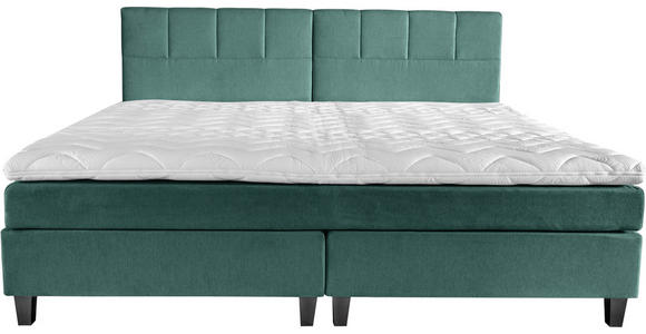 BOXSPRINGBETT 200/200 cm  in Blau, Grün  - Blau/Dunkelgrau, Trend, Holz/Textil (200/200cm) - Esposa