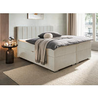 BOXBETT 200/200 cm  in Creme  - Chromfarben/Creme, Trend, Kunststoff/Textil (200/200cm) - Boxxx