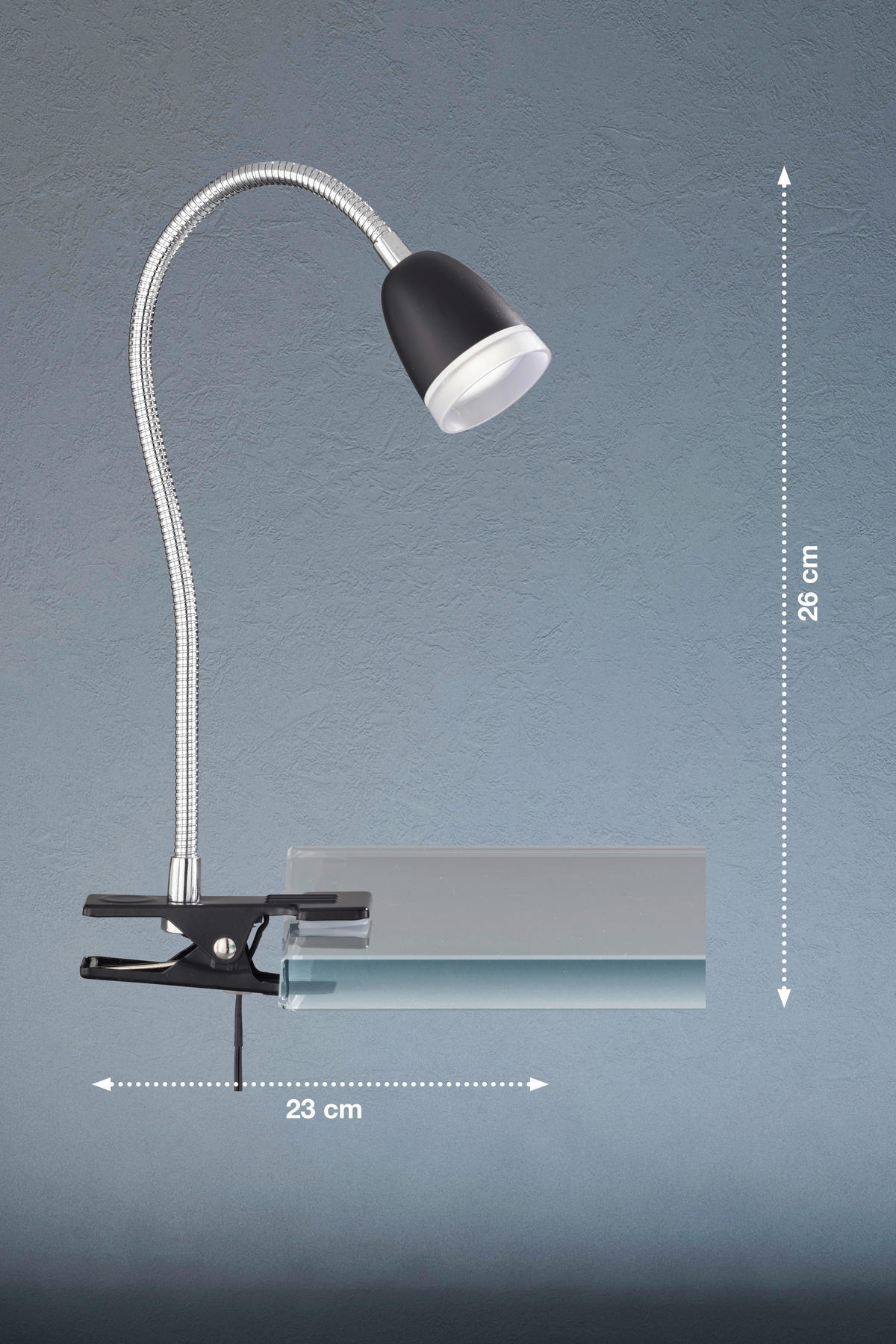 LED-KLEMMLEUCHTE Nox 6/26 cm   - Schwarz, KONVENTIONELL, Metall (6/26cm)