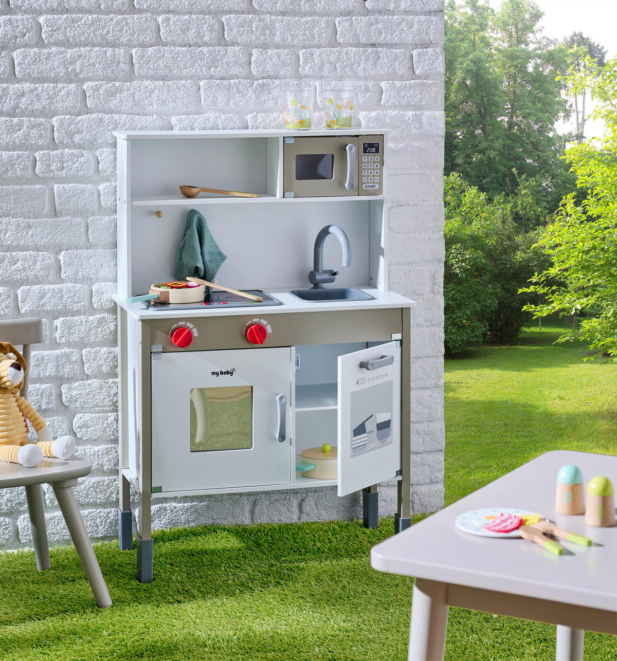KINDERKÜCHE - Schwarz/Weiß, Basics, Holz/Holzwerkstoff (60/90/30cm) - My Baby Lou