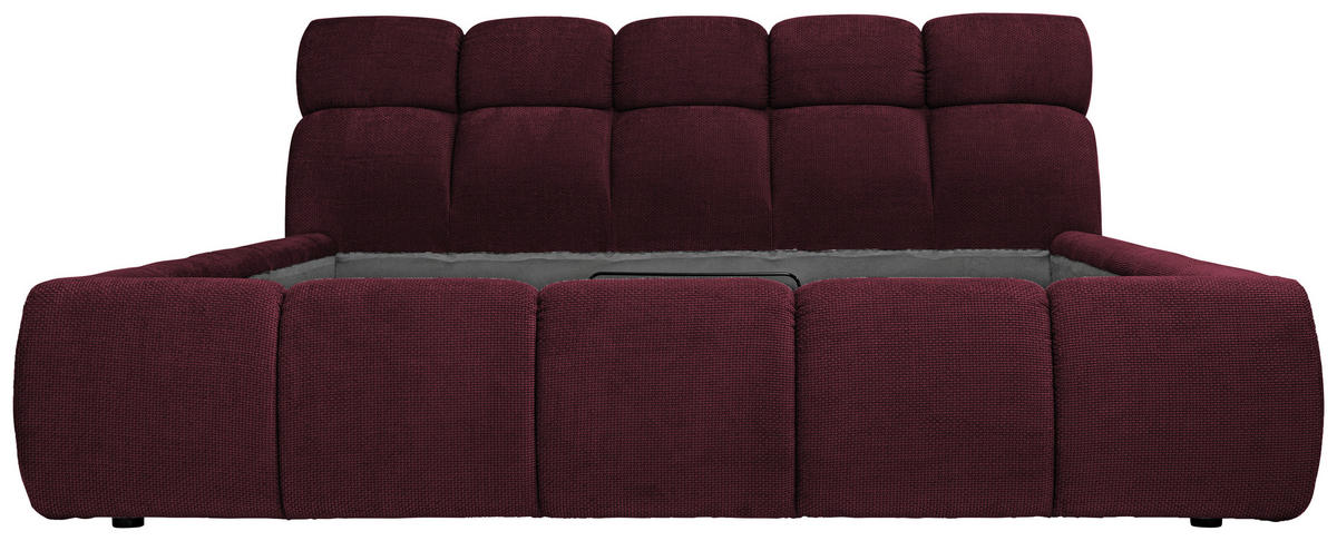 POLSTERBETT 140/200 cm  in Bordeaux  - Bordeaux/Schwarz, Design, Kunststoff/Textil (140/200cm) - Esposa