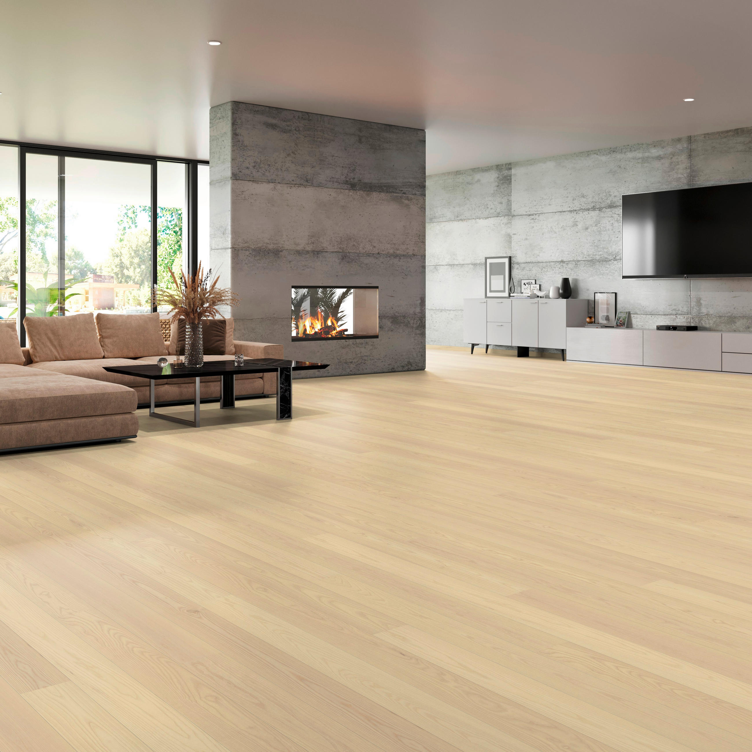LANDHAUSDIELE Puristico Esche weiss 100012701  per  m² - Design, Holz (220,5/17,6/1,3cm) - Tilo