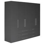 DREHTÜRENSCHRANK  in Anthrazit, Anthrazit Hochglanz  - Anthrazit/Anthrazit Hochglanz, KONVENTIONELL, Holzwerkstoff/Metall (244/218,6/59,4cm) - Xora