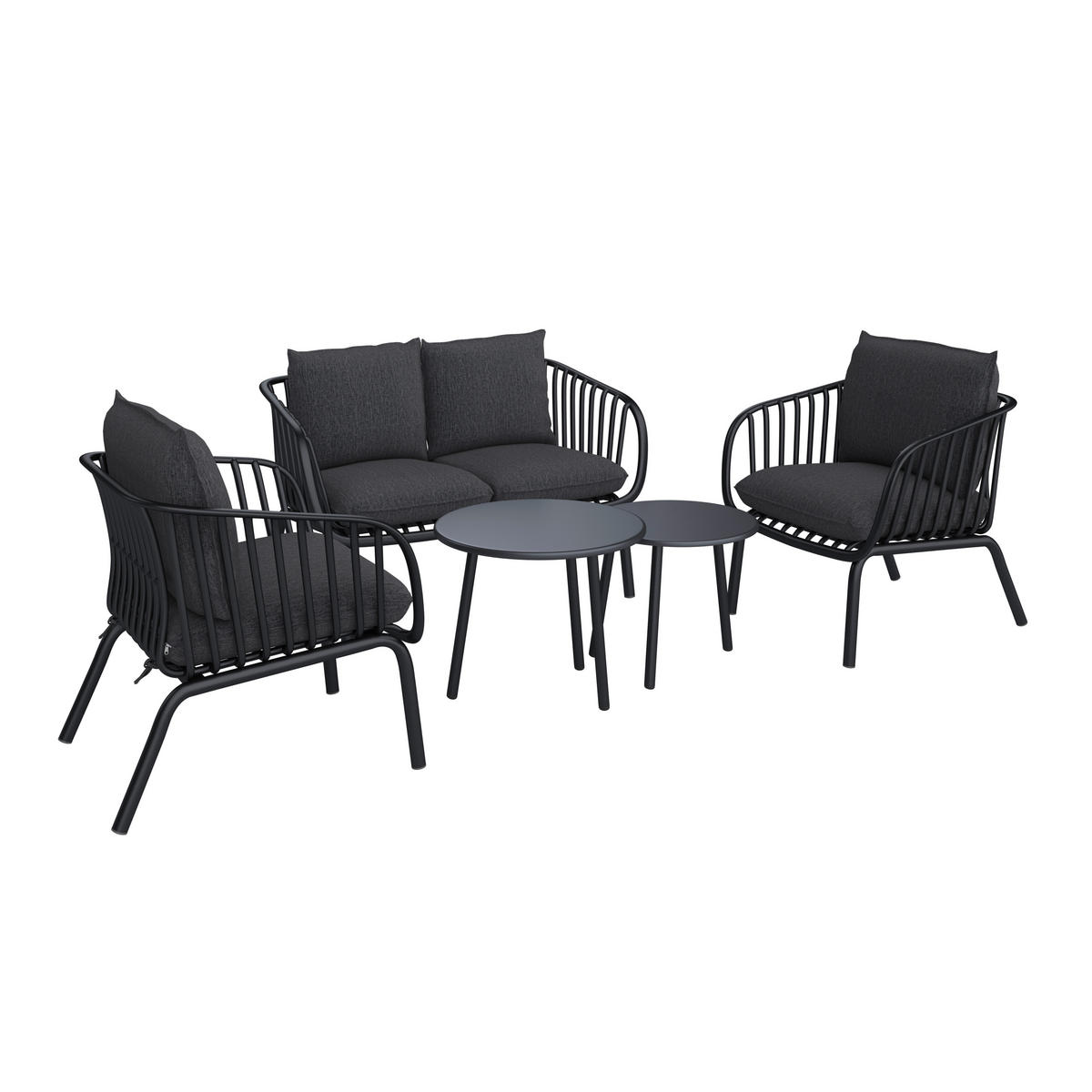 GARTENSET Webstoff Eisen  - Grau, MODERN, Kunststoff/Textil - Ambia Garden