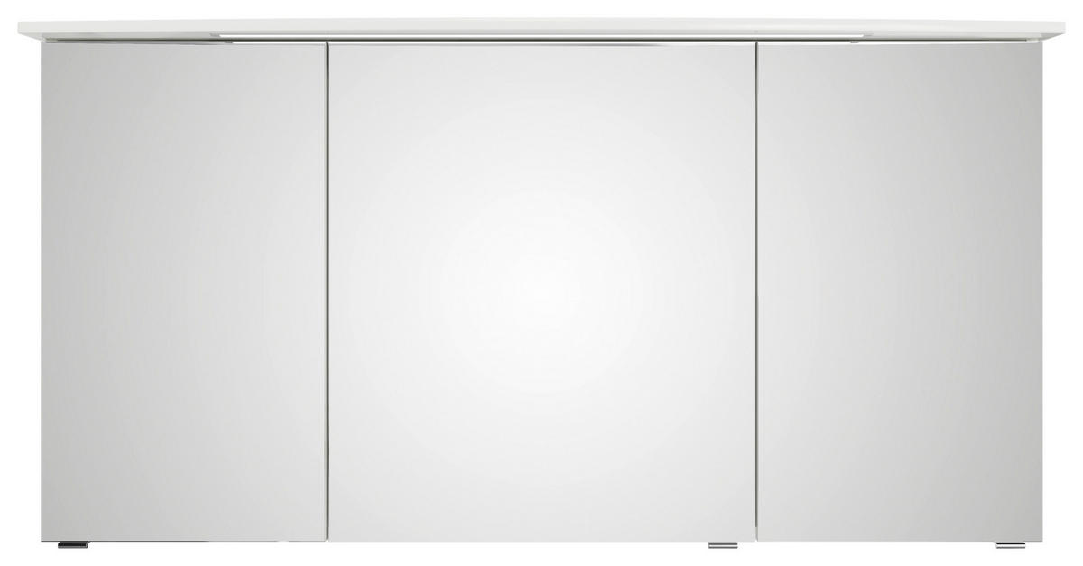 BADEZIMMER 3-teilig  in 144 cm  - Chromfarben/Weiß Hochglanz, MODERN, Glas/Keramik (144cm) - Sadena