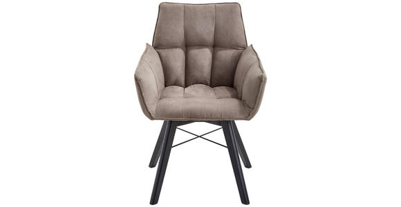 ARMLEHNSTUHL in Flachgewebe - Schwarz/Cappuccino, Design, Holz/Textil (61/87/63cm) - Waldwelt