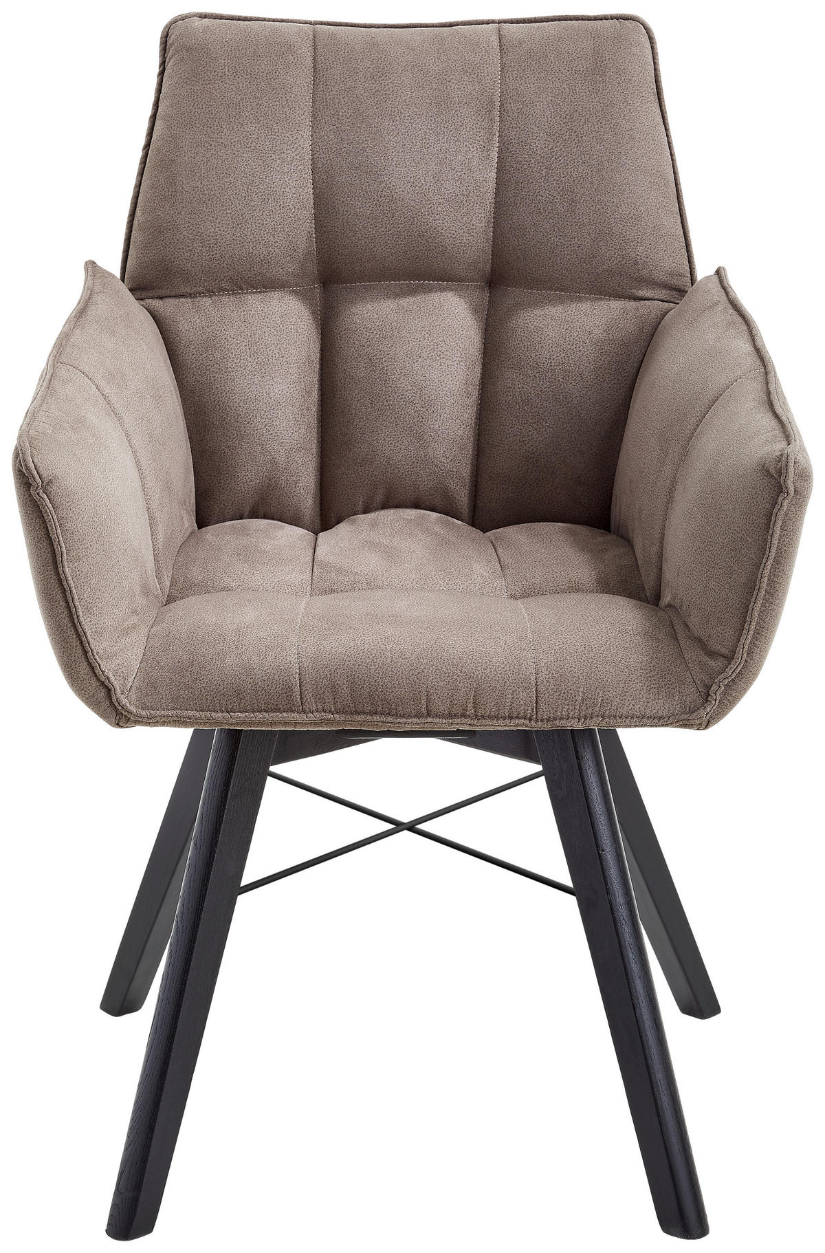 ARMLEHNSTUHL drehbar  in Flachgewebe  - Schwarz/Cappuccino, Design, Holz/Textil (61/87/63cm) - Waldwelt