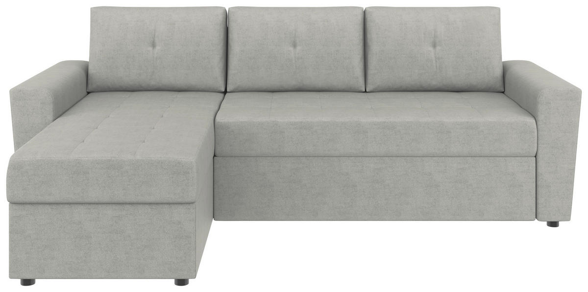 ECKSOFA TERMOLI in Jacquard Hellgrau  155/231 cm  - Hellgrau/Schwarz, Design, Kunststoff/Textil (155/231cm) - MID.YOU