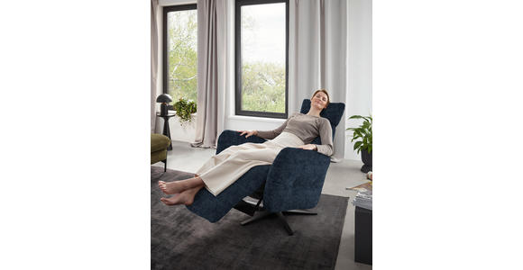 RELAXSESSEL in Textil Blau  - Blau/Schwarz, Design, Textil/Metall (82/113/90cm) - Dieter Knoll