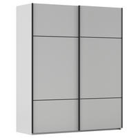 SCHWEBETÜRENSCHRANK in Grau  - Schwarz/Grau, Konventionell, Holzwerkstoff/Metall (201/223/68cm) - Novel