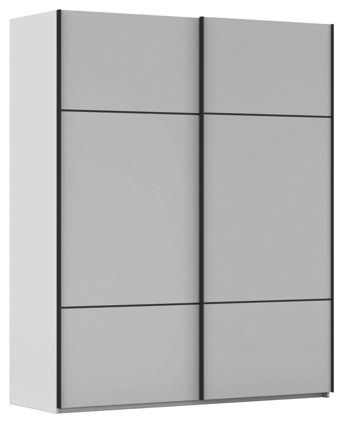 SCHWEBETÜRENSCHRANK in Grau  - Schwarz/Grau, Konventionell, Holzwerkstoff/Metall (201/223/68cm) - Novel
