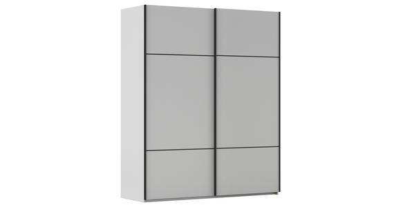 SCHWEBETÜRENSCHRANK in Grau - Schwarz/Grau, KONVENTIONELL, Holzwerkstoff/Metall (201/223/68cm) - Novel