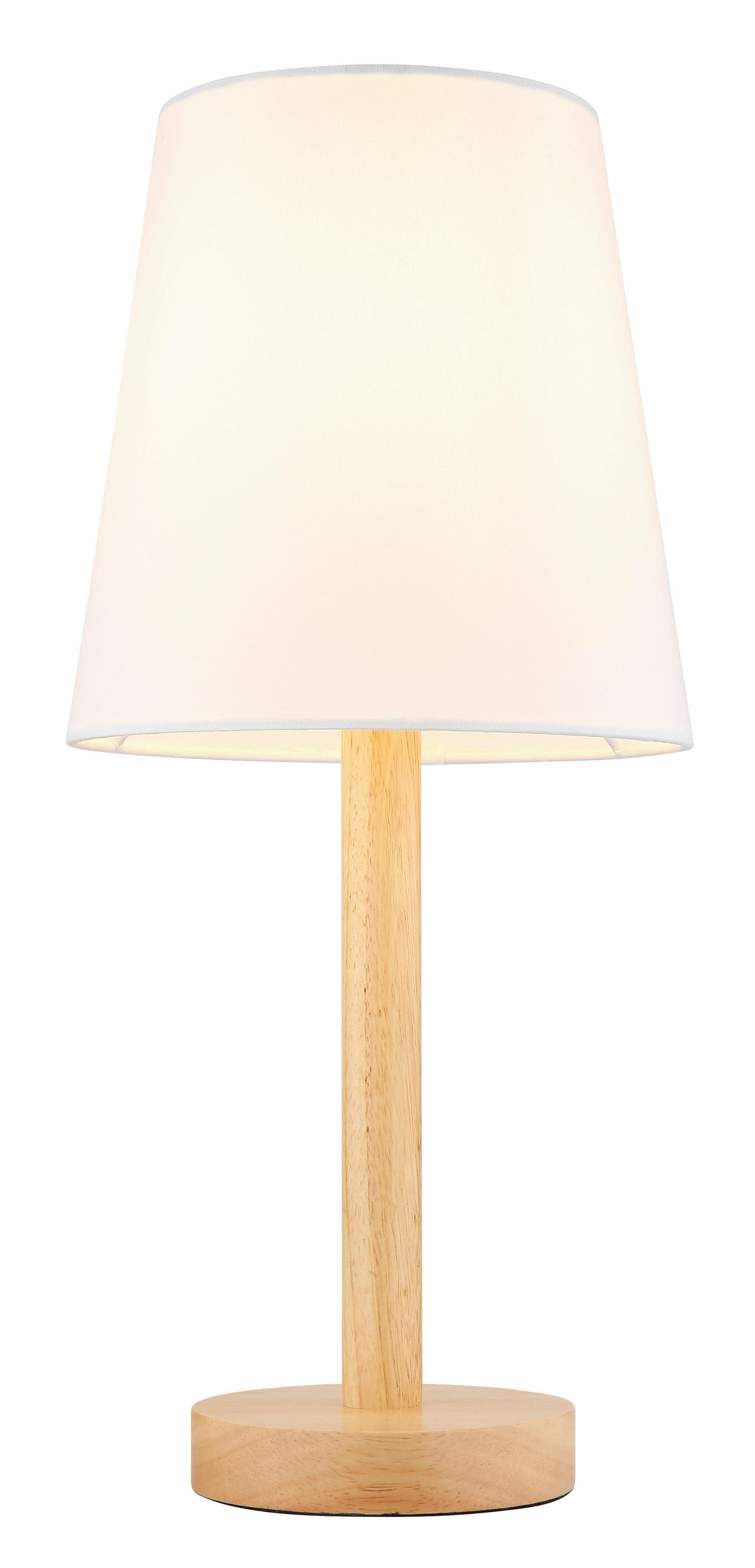 STOLNÍ LAMPA, E14, 20/45 cm  - bílá/hnědá, Basics, kov/textil (20/45cm)