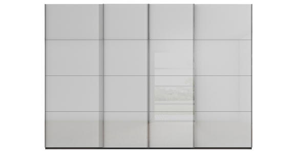 SCHWEBETÜRENSCHRANK 316/235/68 cm 4-türig Graphitfarben, Hellgrau  - Chromfarben/Hellgrau, Design, Glas/Holzwerkstoff (316/235/68cm) - Novel
