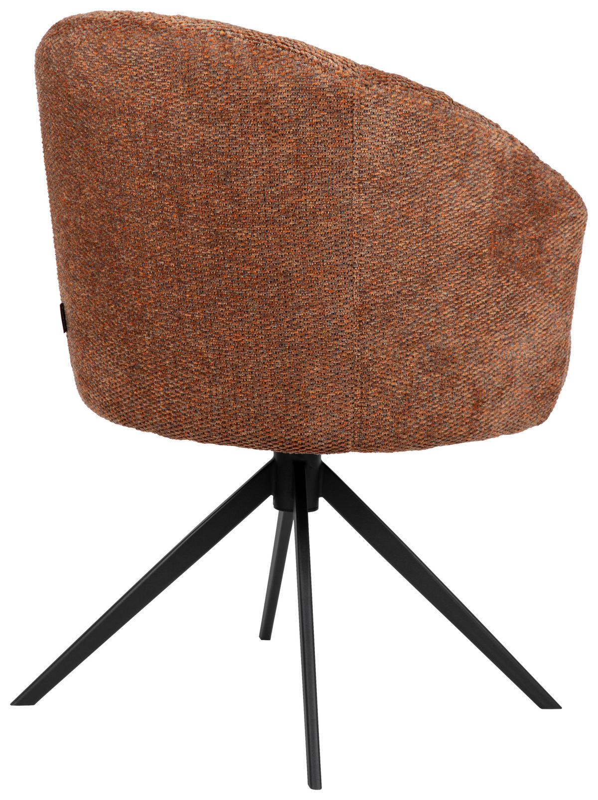 ARMLEHNSTUHL  in Eisen Chenille  - Cognac/Schwarz, Design, Textil/Metall (63/81,5/62,5cm) - Dieter Knoll