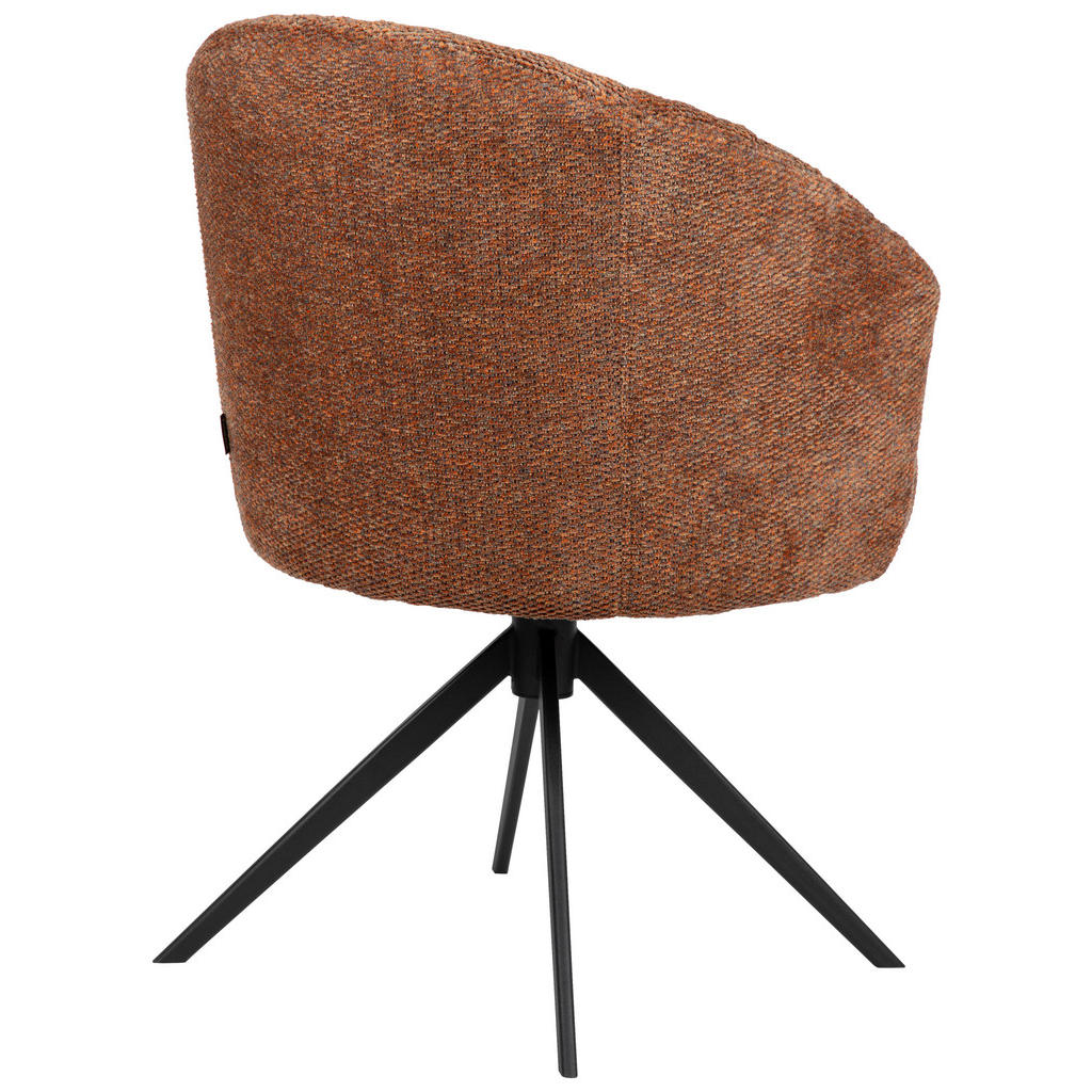 Thumbnail - Dieter Knoll Armlehnstuhl, Schwarz, Cognac, Metall, Textil, Drehkreuz, 63x81.5x62.5 cm, Sitzfläche 360° drehbar, automat...