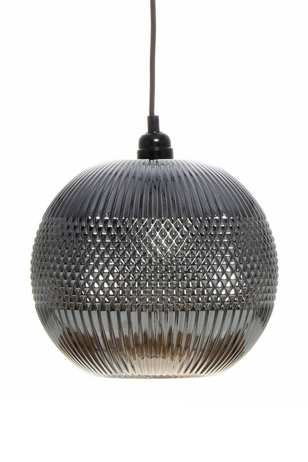 ZÁVĚSNÉ SVÍTIDLO,  25/26/25 cm - šedá/barvy stříbra, Trend, sklo (25/26/25cm) - P & B