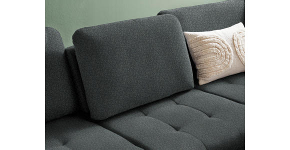 ECKSOFA in Struktur Dunkelgrau  - Dunkelgrau/Schwarz, Natur, Textil/Metall (288/233cm) - Valnatura