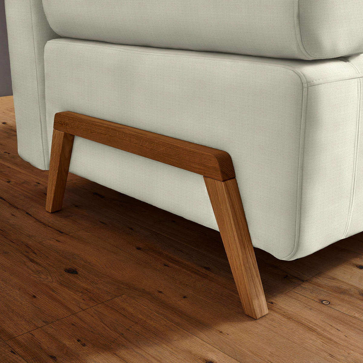 SCHLAFSOFA Chenille Weiß  - Naturfarben/Weiß, Design, Holz/Textil (211/88/102cm) - Niels Andersson