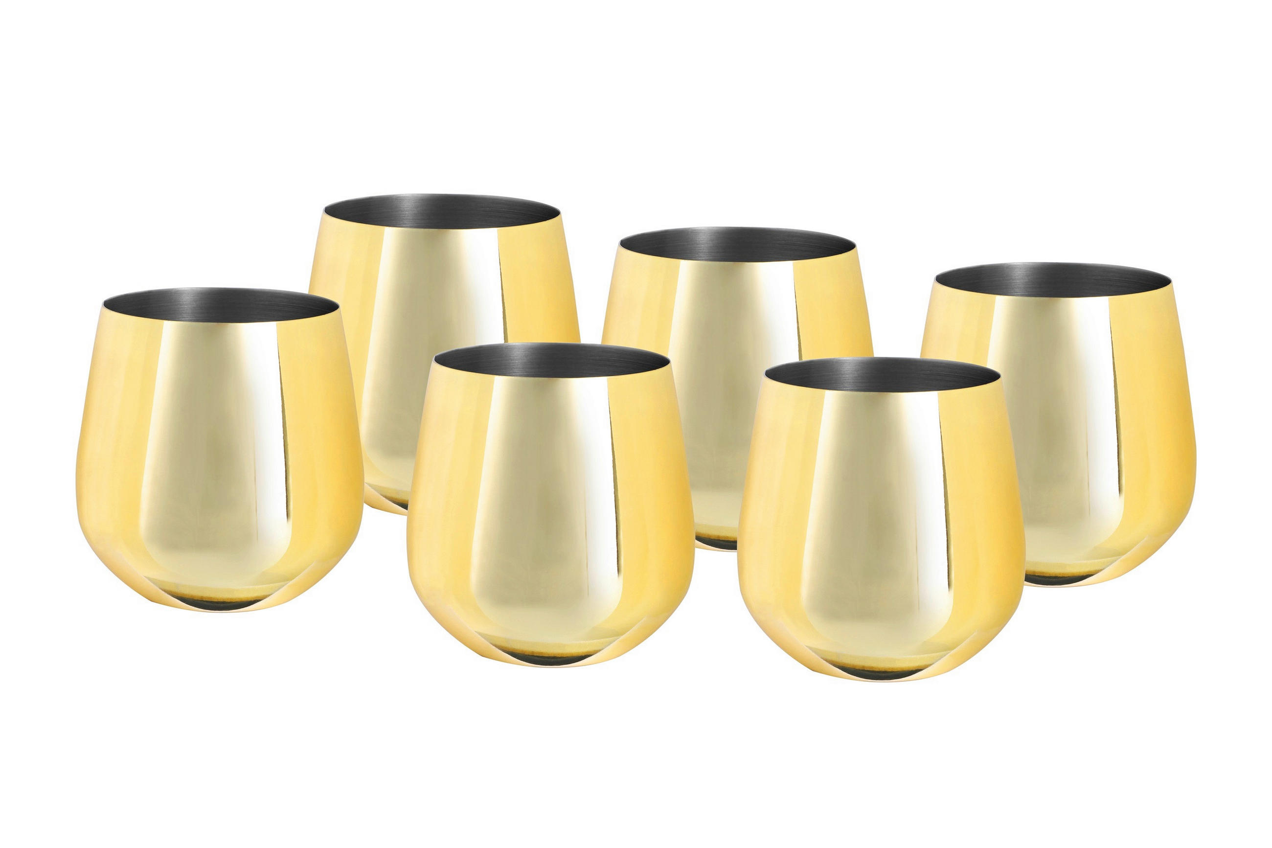 GLÄSERSET  6-teilig  - Goldfarben, Trend, Metall (9,6cm) - Echtwerk