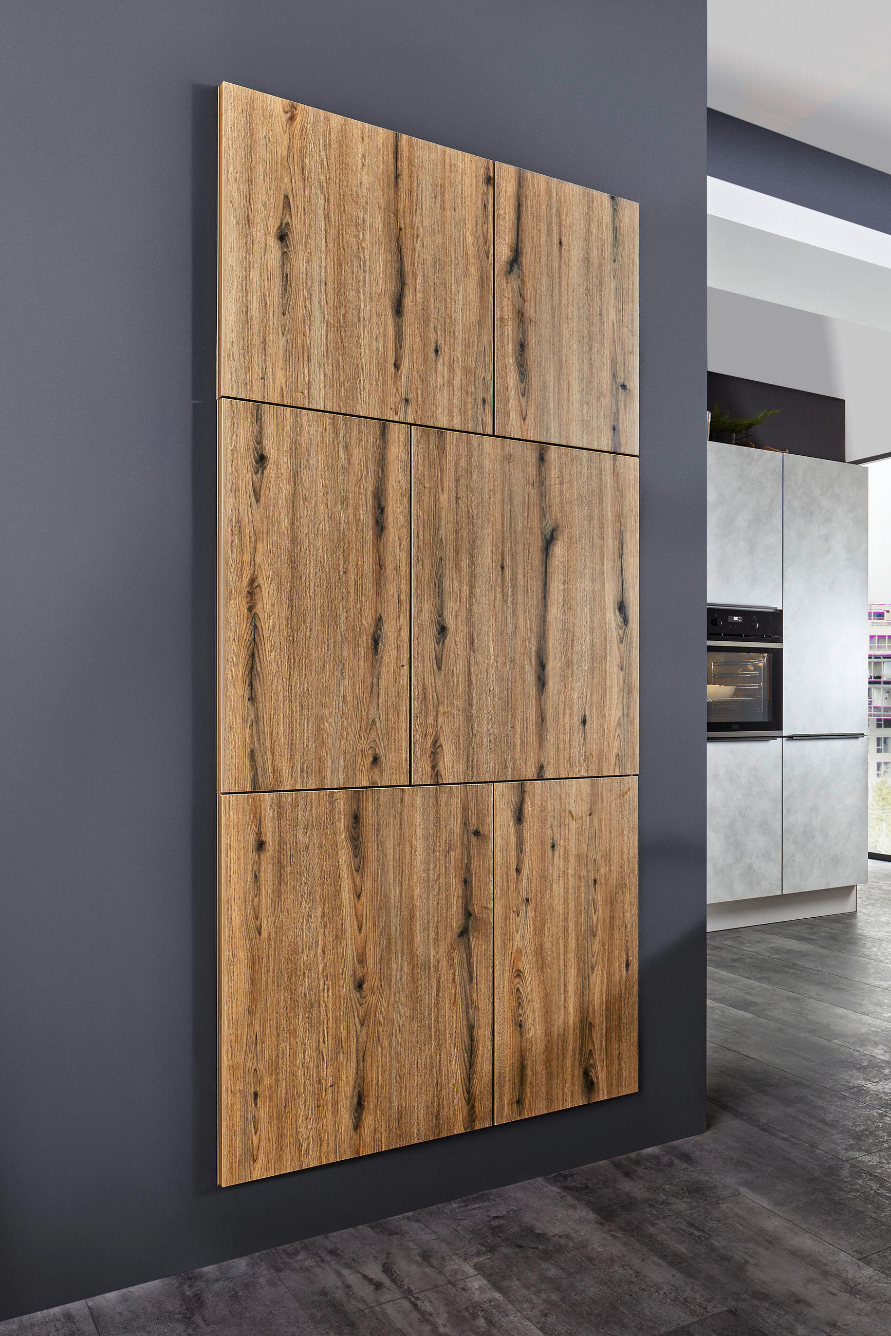 EINBAUKÜCHE   - Eichefarben/Grau, MODERN, Holzwerkstoff - Dieter Knoll