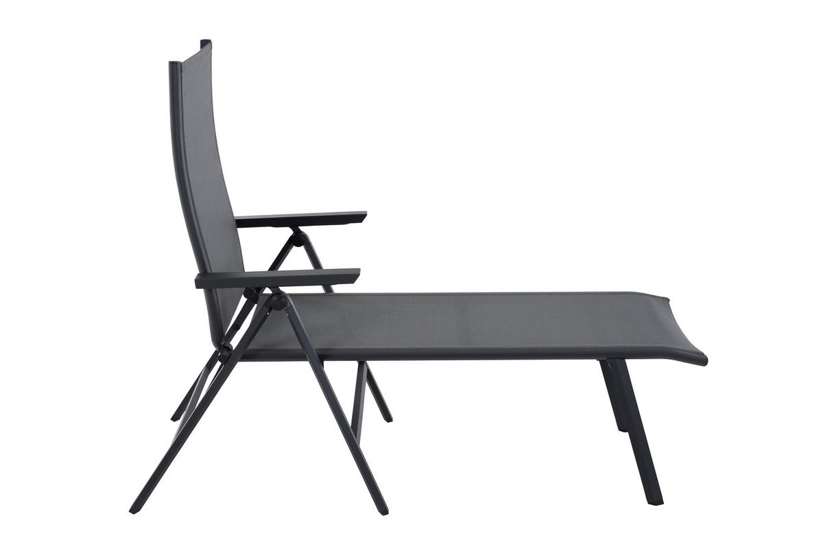 GARTENLIEGE 63/99,5/182,5 cm  - Anthrazit, Basics, Kunststoff/Metall (63/99,5/182,5cm) - Siena Garden