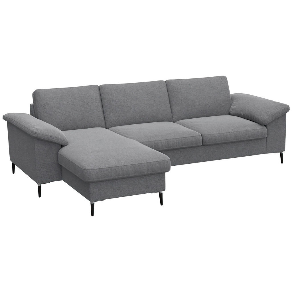 Thumbnail - Livetastic Ecksofa, Grau, Textil, 3-Sitzer, Ottomane links, L-Form, 242x159 cm, Reach, Goldenes M, Made in EU, Oeko-Tex®...